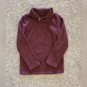Boys shawl collar fleece sweater